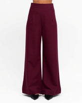 WINE WIDE LEG TAILORED TROUSERS